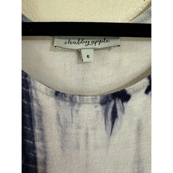 Shabby Apple Women's Blue/White Tie Dye Inspired Maxi Dress Size 6 Stretchy - Picture 5 of 5